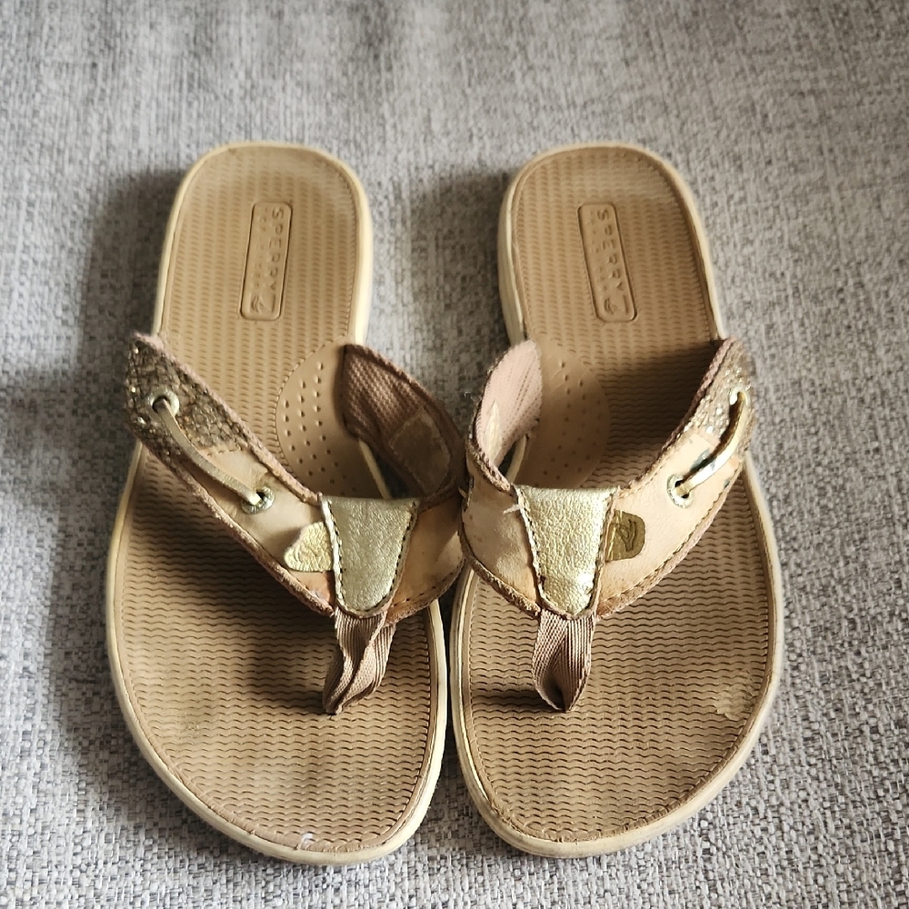 Sperry Tan and Gold Women's Sandals
